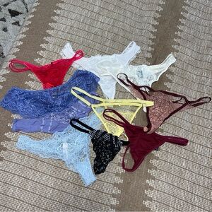 Victoria’s Secret Lingerie Bundle – 10 Sexy Lace & Mesh Panties – Sizes S & M